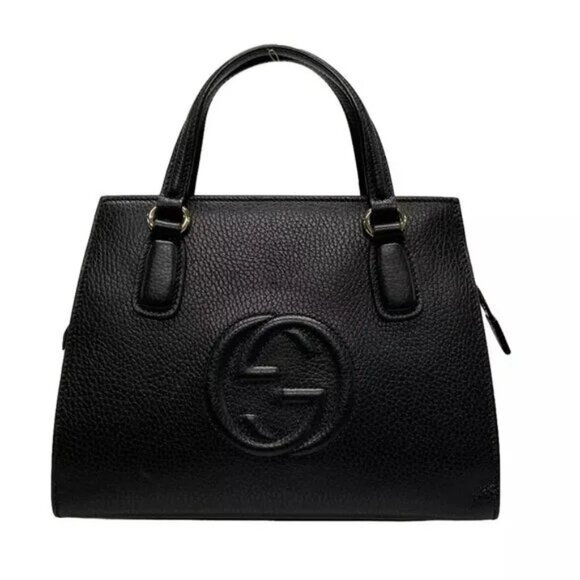 Gucci Handbags - 100% Authentic GUCCI Soho Black Leather Handbag 1000-11924